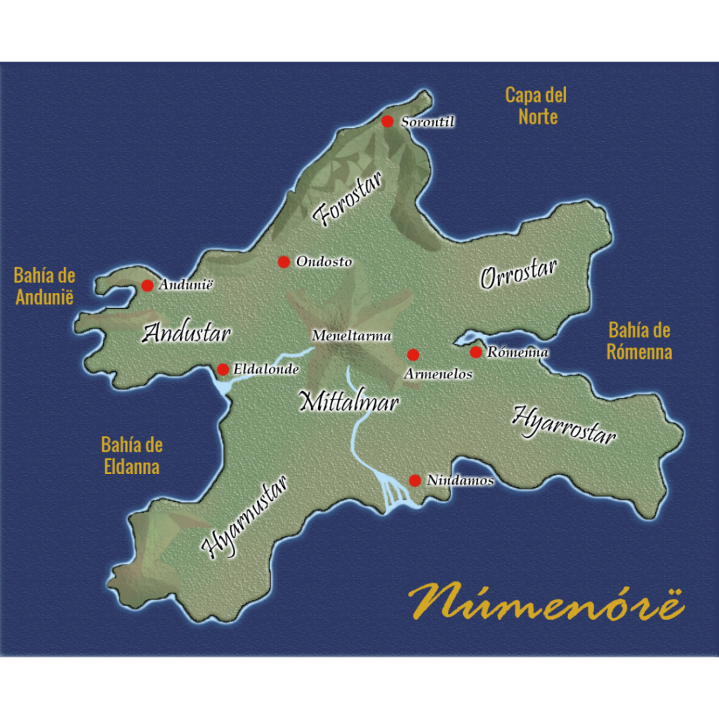 mapa isla de numenor