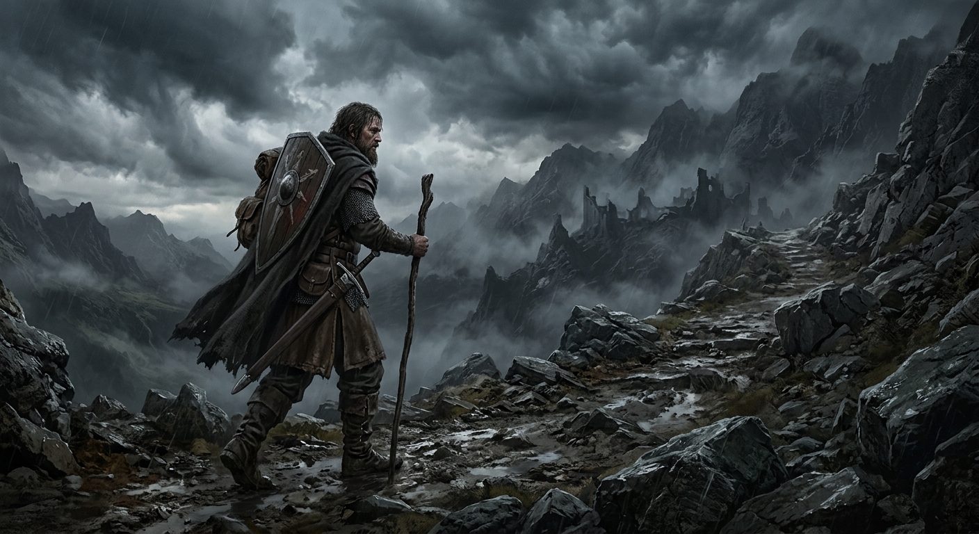 Beren cruzando las Montañas del Terror hacia Doriath