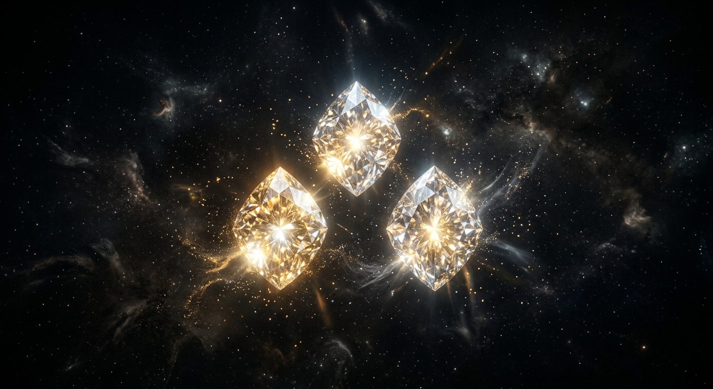 Los tres Silmarils brillando con la luz de los Dos Árboles de Valinor