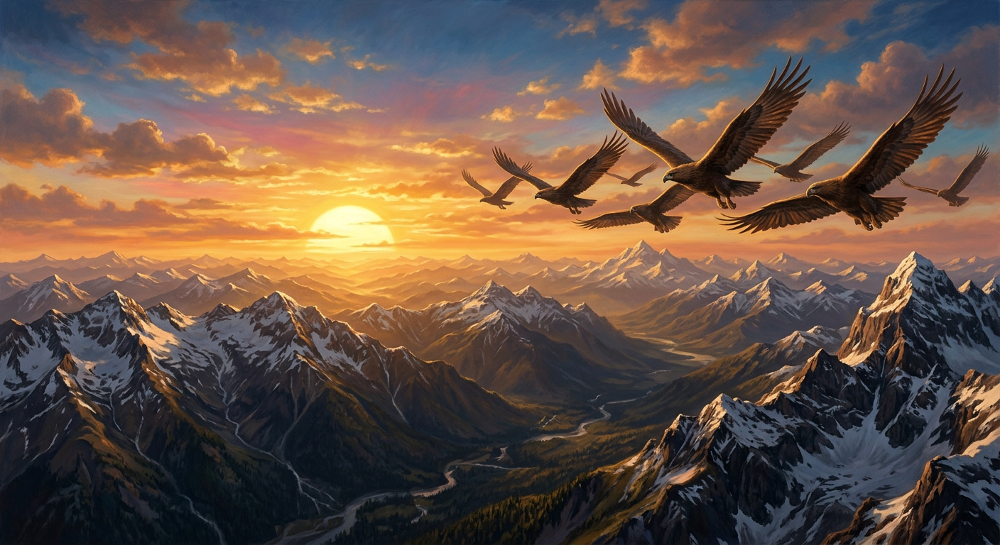 Las Águilas de Manwë sobrevolando la Tierra Media, mensajeras y agentes de los Valar