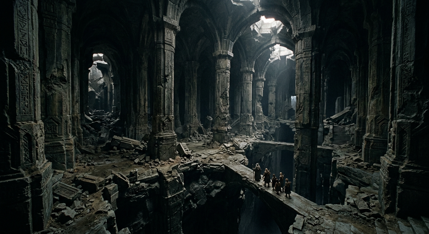 Las ruinas de Khazad-dûm, el gran reino enano conocido como Moria en la Tercera Edad